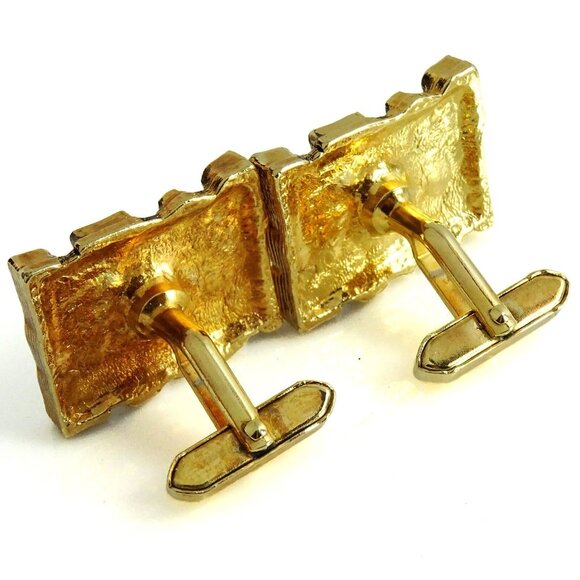 Big Large Chunky Vintage Cufflinks Boho Hippie Nugget Style - Picture 4 of 4